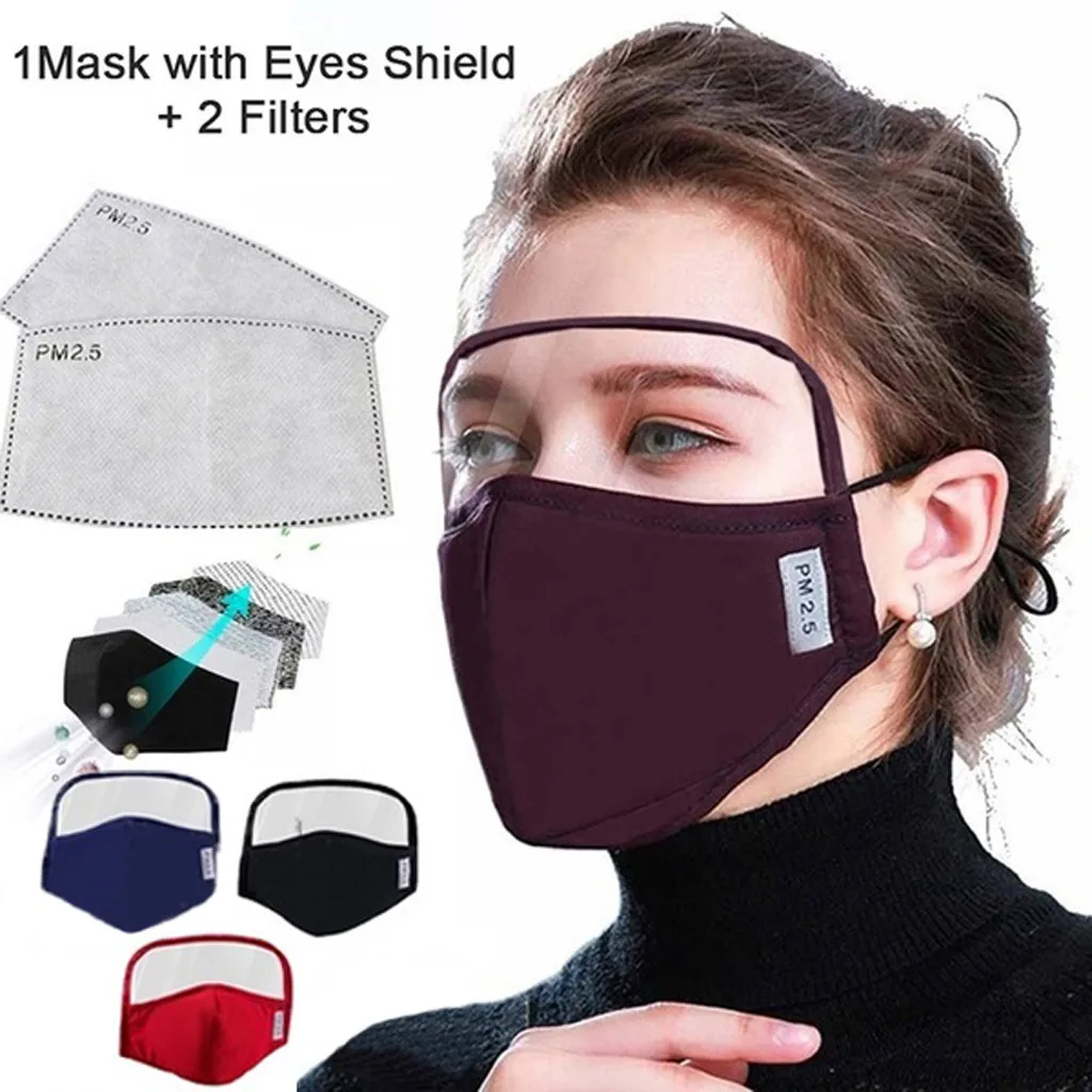 Cotton Dustproof Outdoor Face Protective Face Mask with Eyes Shield + 2 Filters Safety Protective Disposable Masks Gasket31|Active Carbon Bags & Boxes| - AliExpress