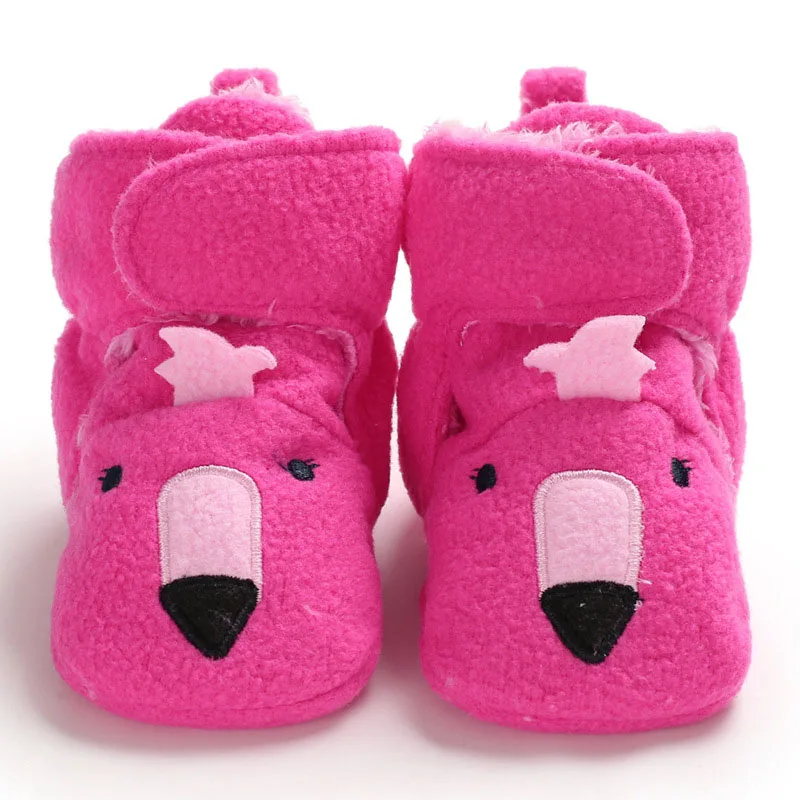 MissAbigale/ботиночки для маленьких мальчиков и девочек; зимние теплые Нескользящие ботиночки для малышей с изображением лица животного; мягкая детская обувь для новорожденных - Цвет: A5