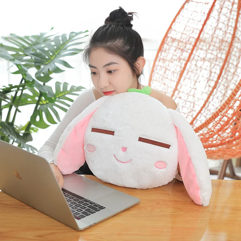 Прямая поставка Peluches кролик плюшевые животные мягкая игрушка одеяло «кролик» Подушка грелка для рук 3 в 1 Набор для детей