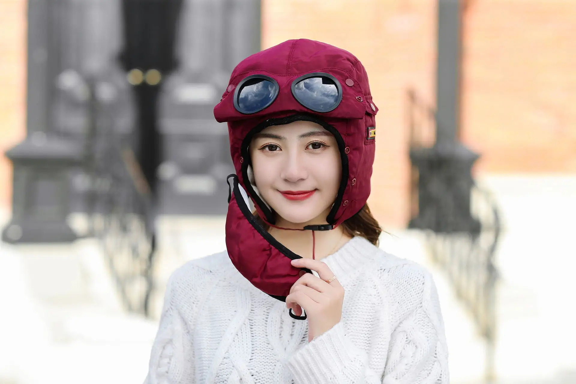 Winter Hats for Women Skiing Thermal Hat Fishing Cycling Hiking Caps Outdoor Glasses Mask Motorcycle Caps Women Cap for Cold