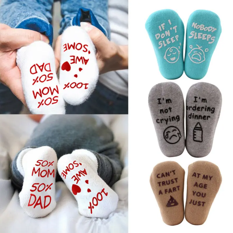 Детские носки для малышей хлопковые шорты с рисунками животных для новорожденных нескользящие носки с надписями От 0 до 1 года для маленьких мальчиков и девочек