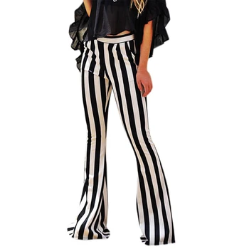 

VICABO Fashion Striped Black flares Pants for Women Elegant Ladies Clothes Women pants