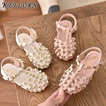 

Keelorn Summer New Children Shoes Rivet Girls Princess Shoes Glitter Children Baby Dance Shoes Casual Toddler Girl Sandals