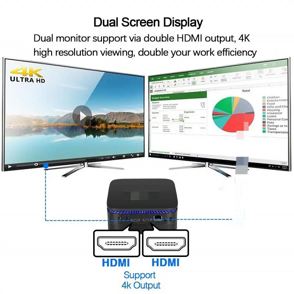 2019 AK1 mini pc smart Tv Box 4/6/8GB Ram 32/64/128 GB ROM with Home Celeron Processor J3355