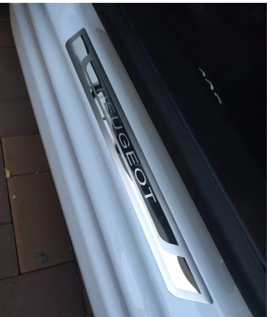 

New Door Sills Cover Trims for Peugeot Stainless Steel Door Sill Scuff Plate fit for Peugeot 308 408 508 3008 2008 301 307