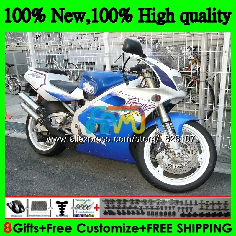 Синий белый корпус для SUZUKI RGVT250 SAPC RGV-250 VJ23 95 96 97 98 67BS. 88 RGV 250 VJ22 VJ 23 RGV250 1995 1996 1997 1998 обтекатель - Цвет: No. 1