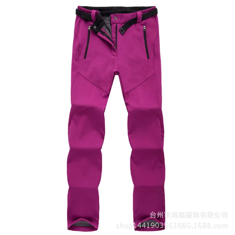 Зимняя мужская и женская куртка, теплые флисовые штаны для рыбалки, кемпинга, походов, лыжного спорта, водонепроницаемая ветрозащитная Лыжная одежда - Цвет: 16-Women Pants