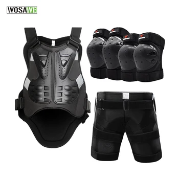 

WOSAWE Motocross Armor Vest Chest Gear Hip Protection Knee Elbow Protector Motorcycle Armor Jacket Protective Gear Combination