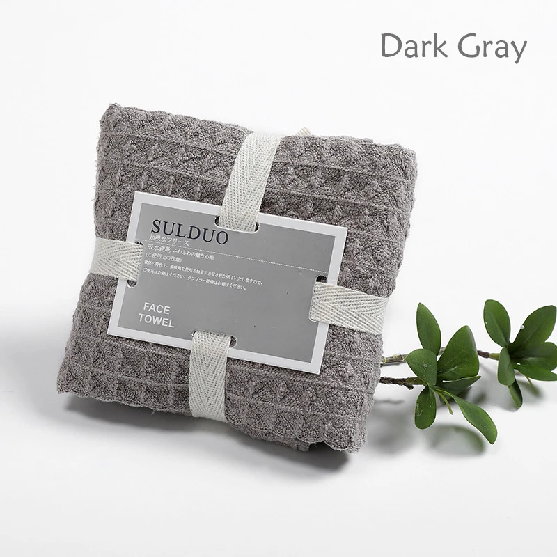 YIANSHU High Quality Towels Solid Color Waffle Household Soft Breathable Absorbent Bathroom Towels Kitchen Cleaning Towel - Цвет: dark gray