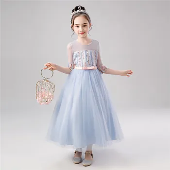 

Girls formal dress Floral Kids Girls Princess Bridesmaid Pageant Gown Birthday Party Wedding Dress vestido robe fille #4O29