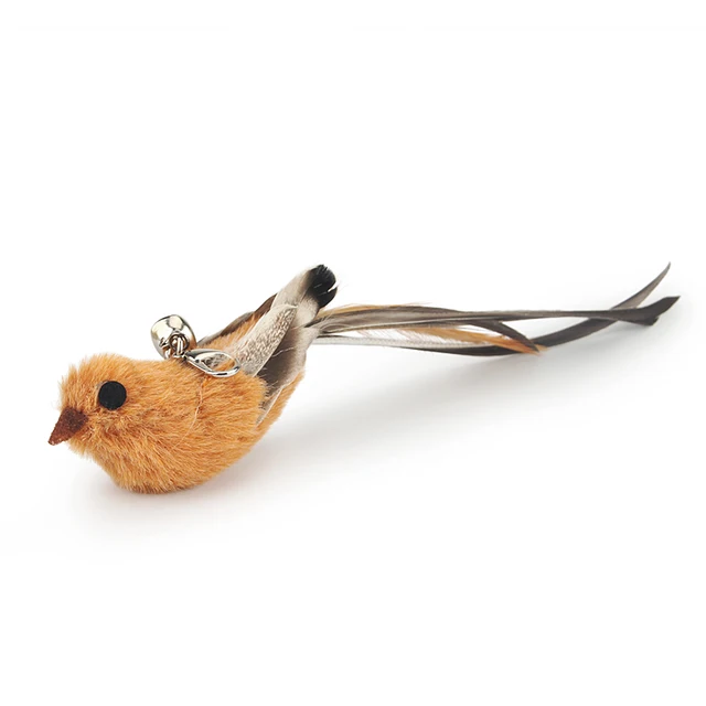 Cute Bird Cat Toy Feather Fake Birds Cat Teaser Stick Pet Toy Cat Stick Accessories 6