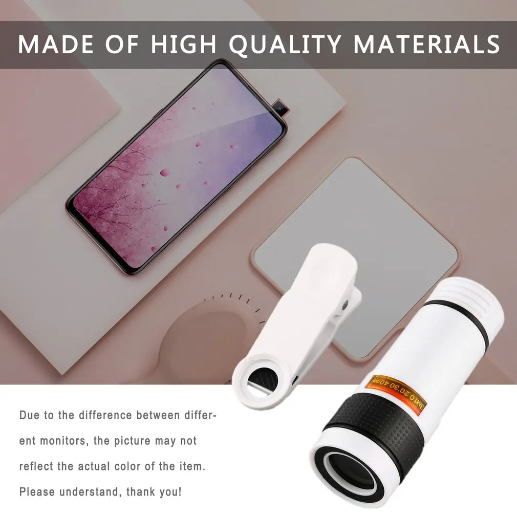 Объектив камеры Mobiele Telefoon 12X Zoom Telelens Externe Telescoop Met Universele Clip voor смартфон