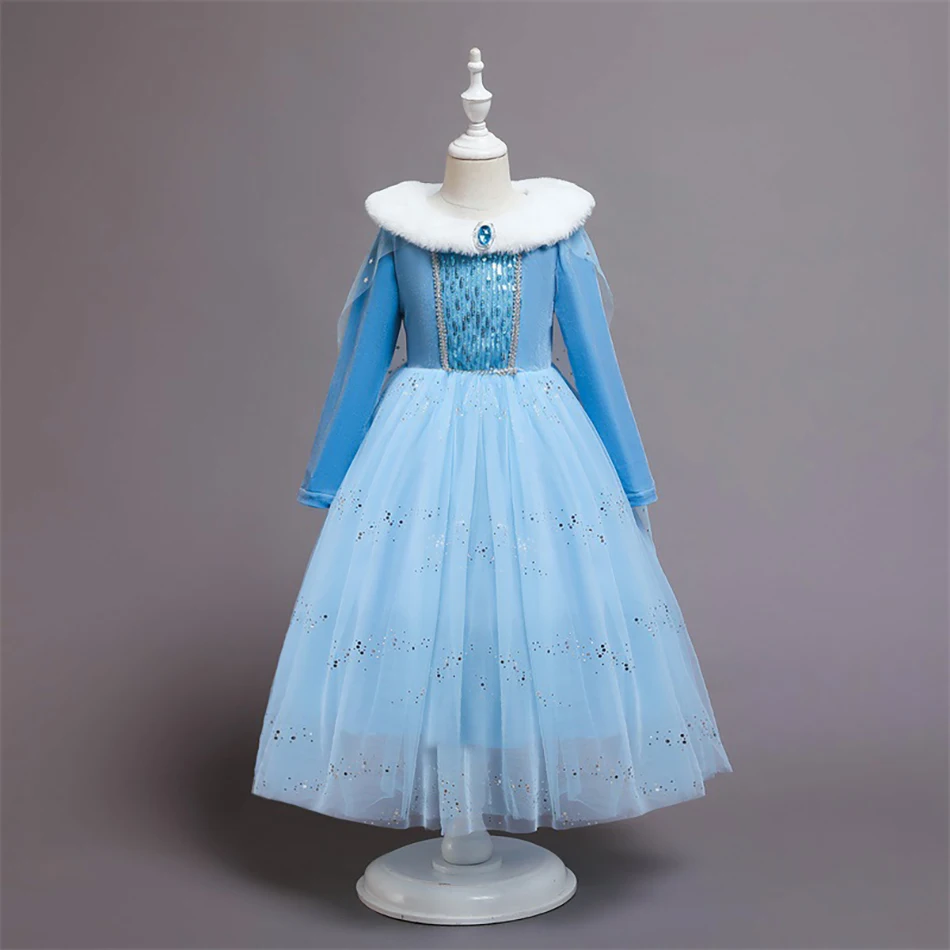 Frozen 2 Costume for Girls Princess Dress Kids Snow Queen Cosplay Carnival Clothing Anna Elsa Dress Up Fancy Clothes 2-10Yrs