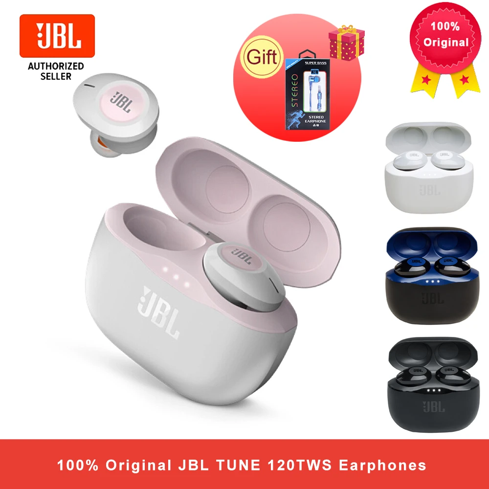 Jbl T120tws True Wireless Bluetooth Earphone Tune 120 Stereo Earbuds Sound Headphone Sport Headset With Mic - Earphones & Headphones - AliExpress
