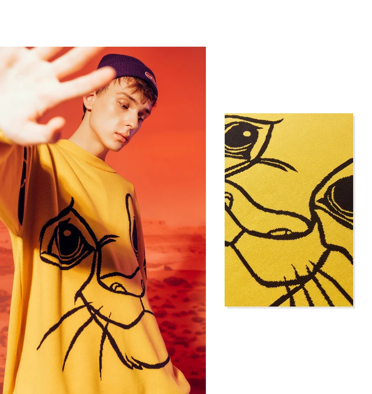 2019 Oversized Ugly Christmas Sweater Turtleneck autumn and winter Plus Size Lion King Pullover Female Loose Print Knit Sweaters