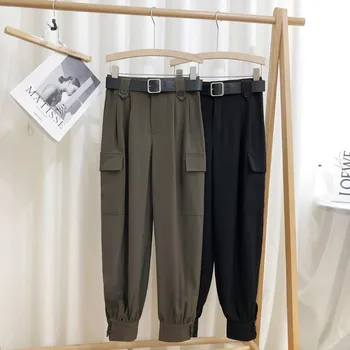

wide leg cargo pants casual woman pants autumn straight high waist long trousers women solid korean style winter pantalon bottom