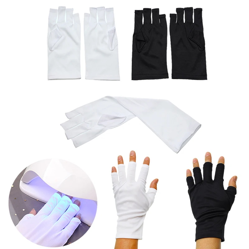 2ColorsAntiUVRadiationProtectionGlovesLEDLampNailUVProtection