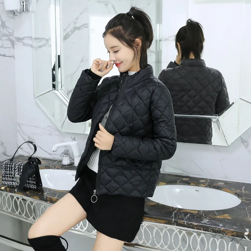 

Off Season Cotton-padded Clothes Women's 2019 Autumn And Winter New Style Stand Collar Slim Fit Short Small Cotton-Padded Jacket