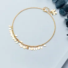 925 пробы, серебряные, милые браслеты на щиколотке с кисточками для женщин, двухслойные цепочки, Круглый браслет на лодыжке, женские аксессуары