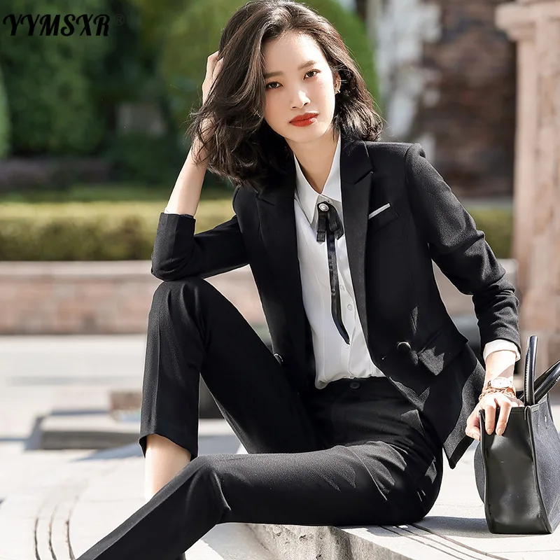 Ladies High Quality Interview Workwear 2021 Spring and Autumn Casual Women's Blazer Jacket Office Suit Pants Slim Skirt | Женская