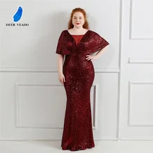 DEERVEADO – Robe de soirée de forme sirène, grande taille, longue, en paillettes, Sexy, pour femmes, K18013 