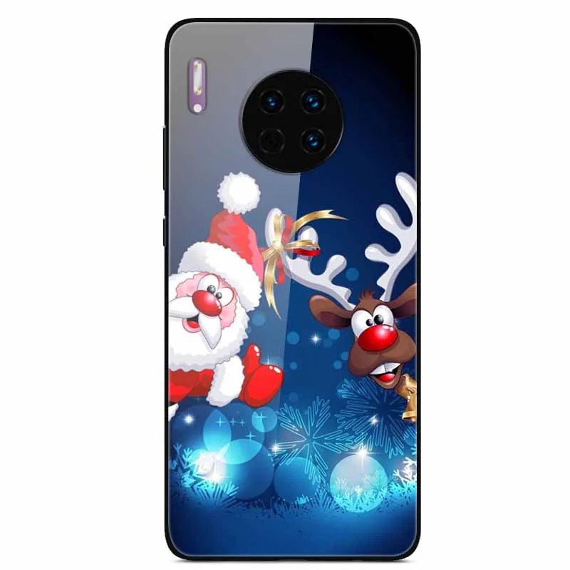 Рождественский чехол для huawei mate 30 Pro Чехол из закаленного стекла жесткий чехол для телефона для huawei mate 20 Lite чехол mate 10 Чехлы mate 30 5G