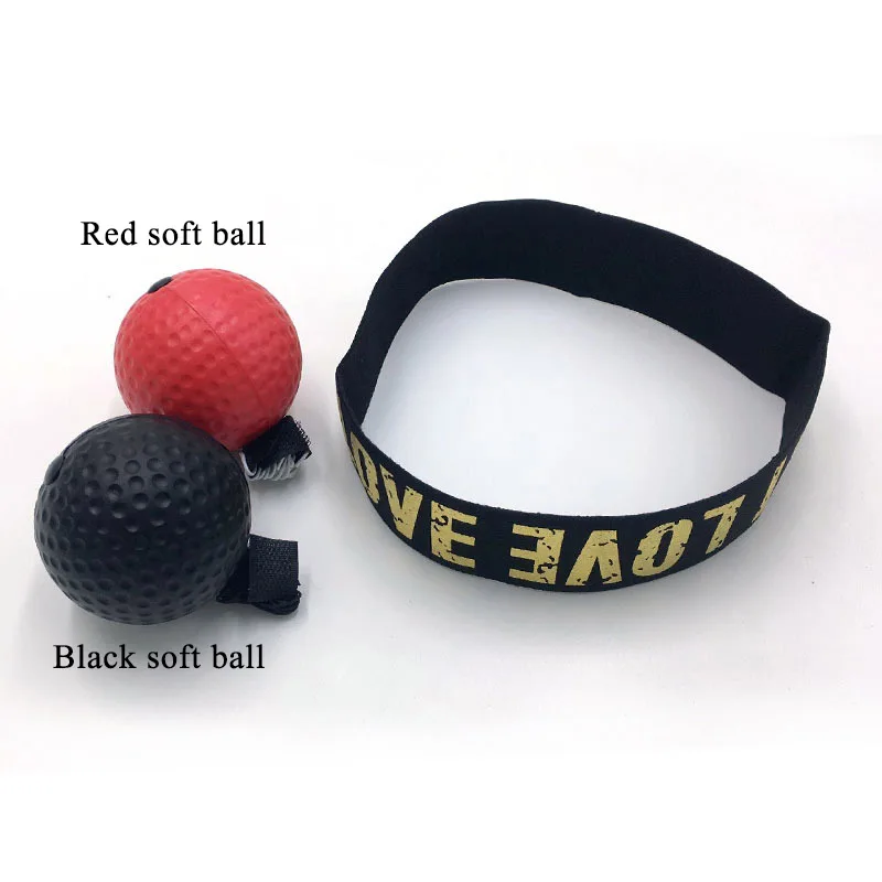 red black soft ball Рефлекторный скоростной удар мяч для бокса скорость тренировки прыгающий мяч для гольфа повязка Муай Тай ручная гимнастика ММА Санда боксер - Цвет: red black soft ball