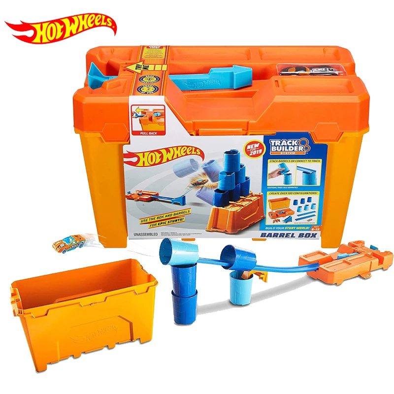 Hot Wheels круглый стаканчик инструмент модель вызов гоночный автомобиль трек костюм выталкивание треков строитель бочка коробка игрушки для мальчиков подарок