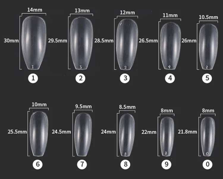 Дизайн ногтей балерина гроб поддельные советы полное покрытие накладные Акриловые Гель УФ салонные искусственные инструменты для маникюра 500 шт 10 размеров украшения