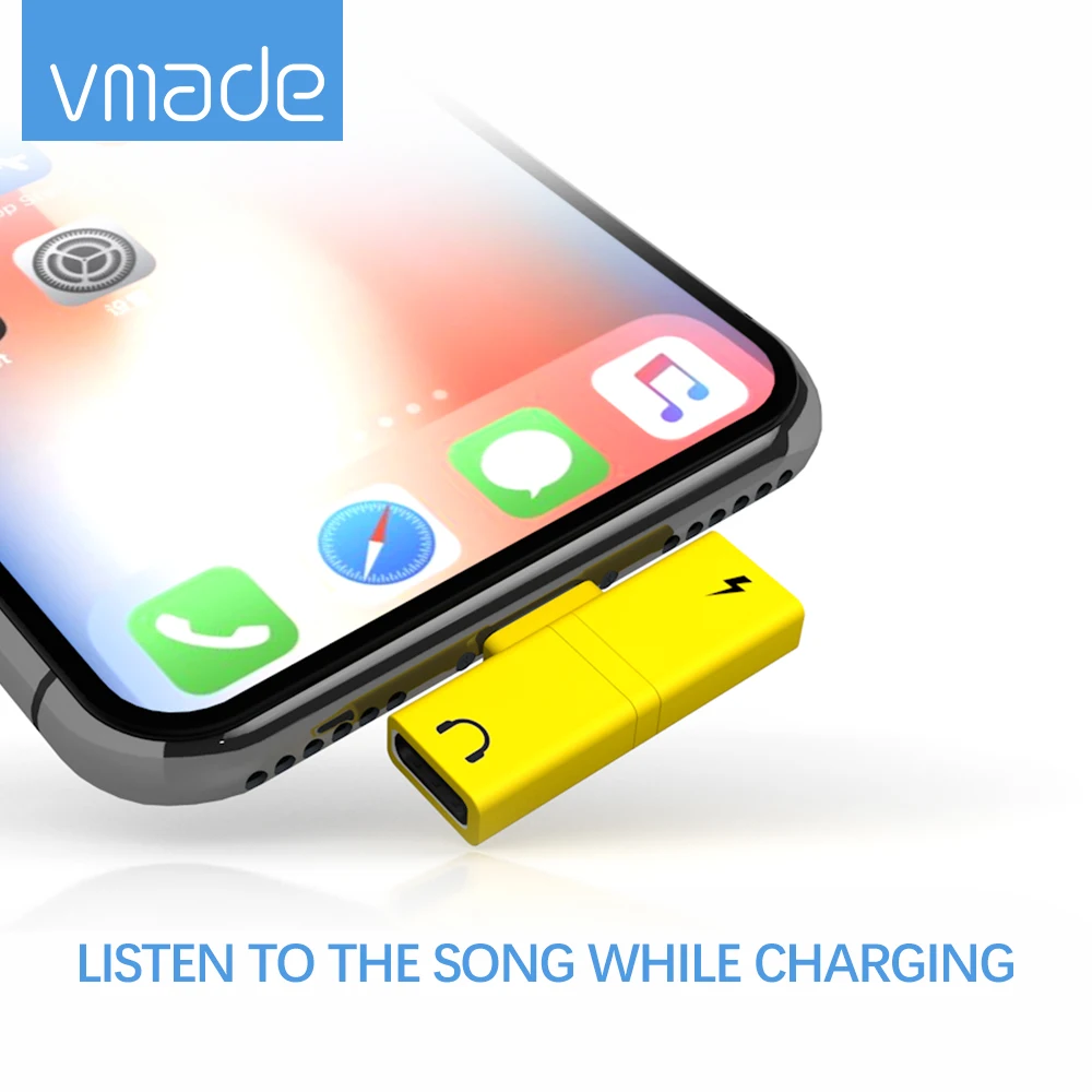 Vmade 2 в 1 двойной порты для Apple iPhone 7 8 plus XXS сплиттер наушники быстрое зарядное устройство конвертер аудио кабель адаптер