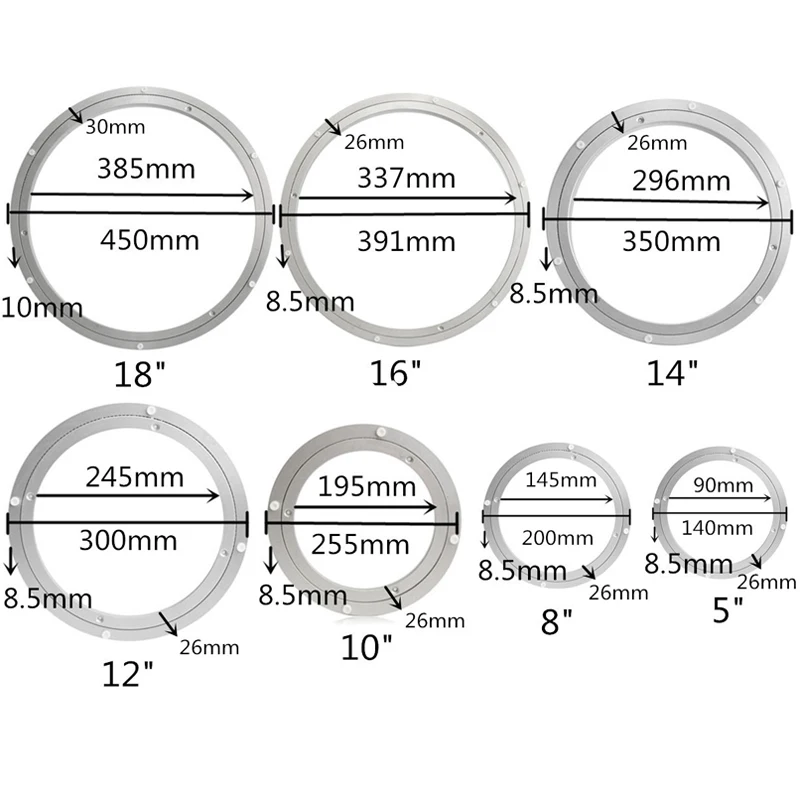Алюминиевый вращающийся подшипник поворотного стола поворотный стол круглые вертлюжные пластины для настольного проигрывателя ресторана универсальная стеклянная база камеры