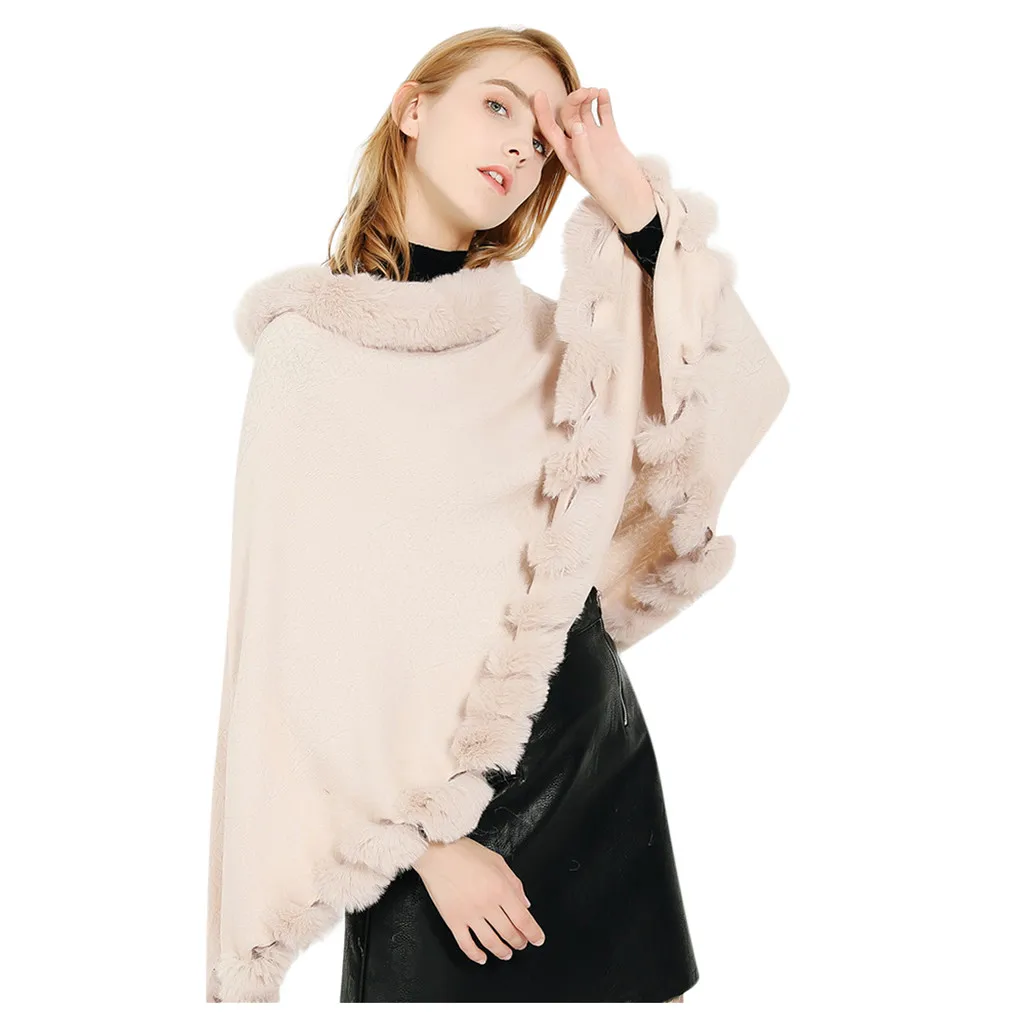

Fur Ball Tassel Knit Shawl for Women Neckerchief Knitting Scarf Female Scarves Muffles Solid Color Knitted Pashmina Wrap Coat