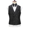 Cenne Des Graoom Latest Coat Design Men Suits Tailor-Made Tuxedo 3 Pieces Blazer Wedding Party Singer Groom Costume Homme Black 2