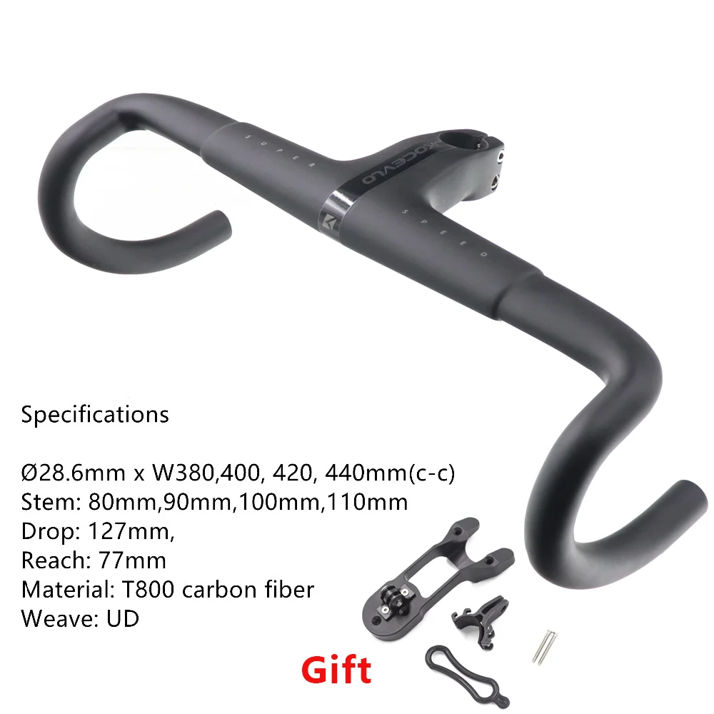 KOCEVLO NEW Full black carbon Road Bicycle T800 UD manubrio integrato con  attacco manubrio da strada in carbonio per 28.6mm|Bicycle Handlebar| -  AliExpress