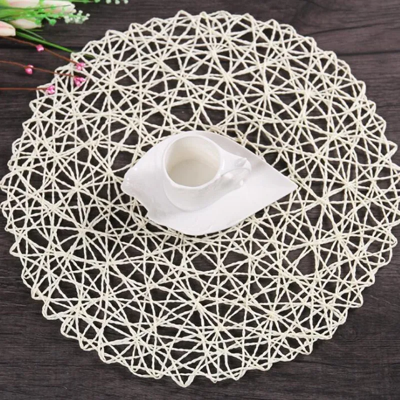 Подстилка для стола деревенский полый коврик круглая тканая обеденная подставка