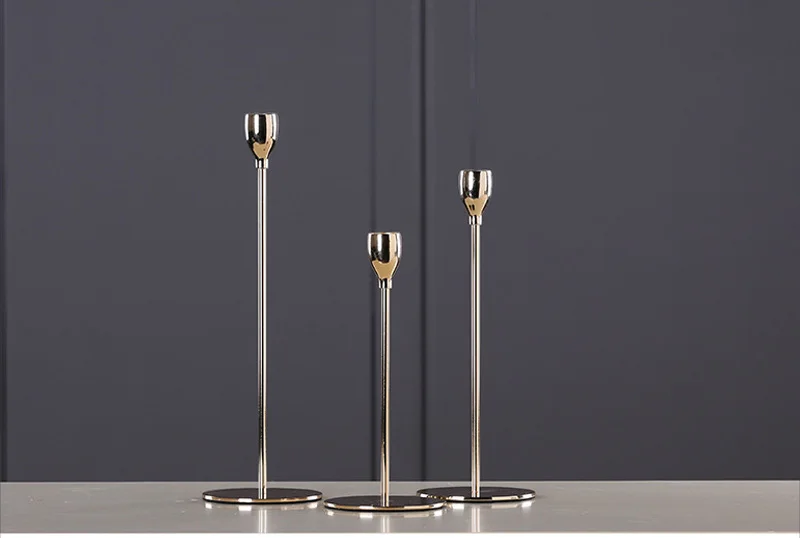 European Metal Electroplate Candle Holders Creative Golden Wedding Decoration Bar Party Living Room Decor Home Decor Candlestick