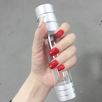 

24pcs/box with 2g glue Red Square Head Fake Nails with Diamond Wearable Manicure Finished Products Bride Detachable False Nail