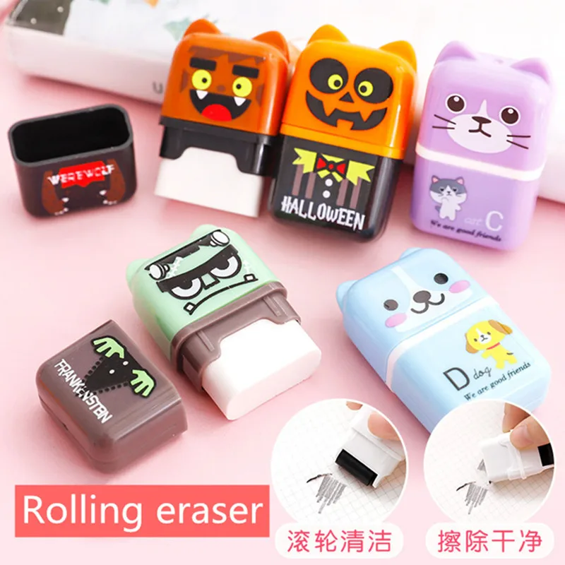 

1 / 3 / 6pcs fantasy party scurf eraser creative devil roller double eraser student gift