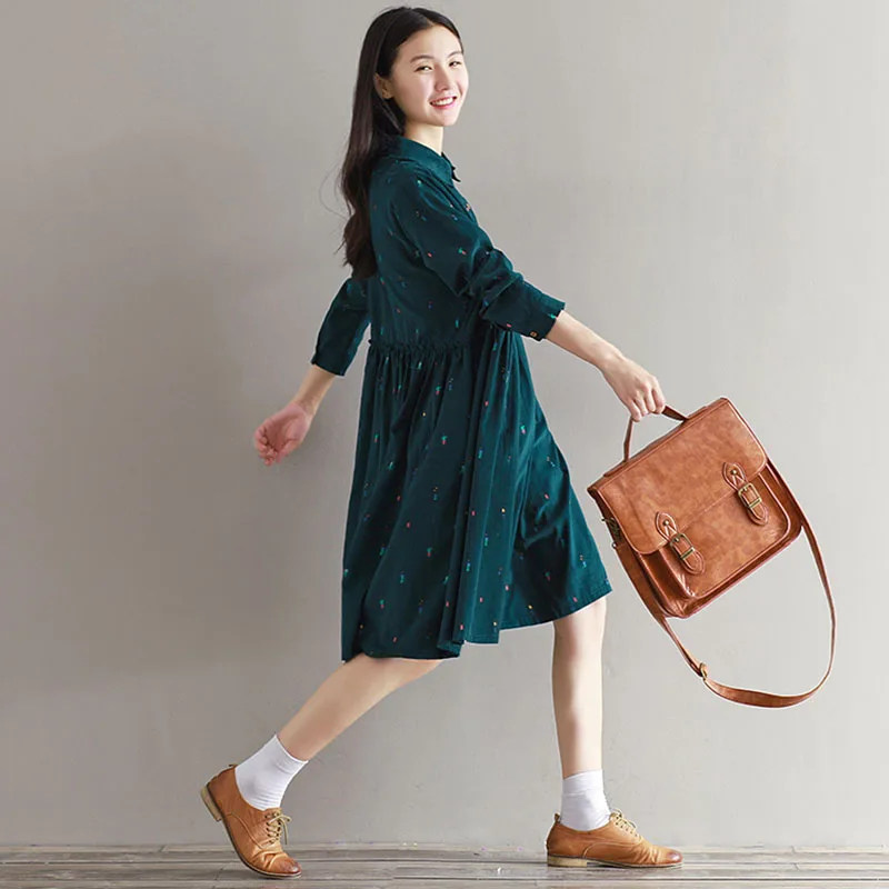 Мода 2020 винтажная одежда платья для женщин свободные с длинным рукавом Vestidos casuales