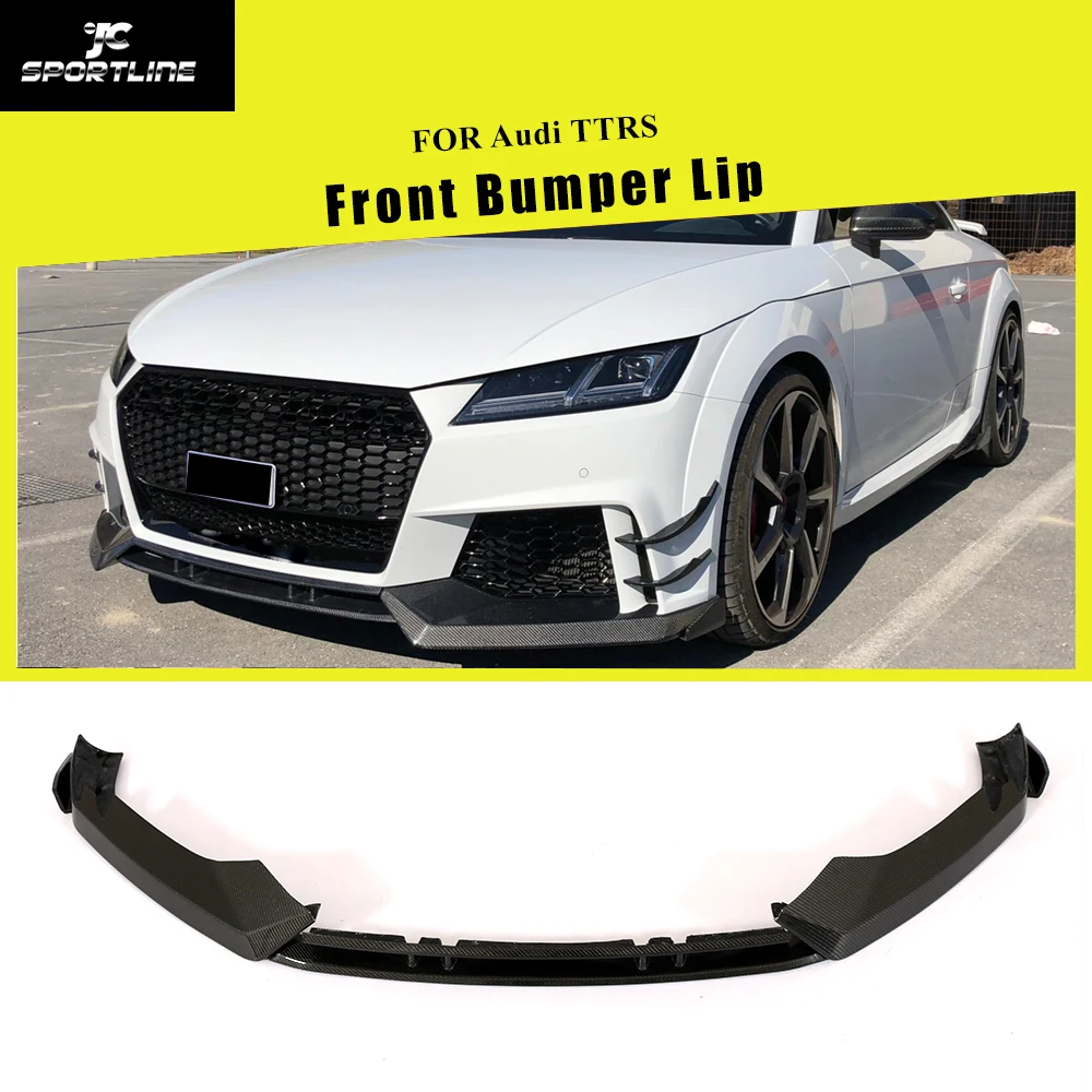 For Audi TTRS Carbon Fiber Front Bumper Lip Spoiler Splitters For Audi