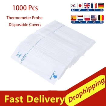 

100 Pcs/set Digital Thermometer Probe Disposable Covers Paper Sleeve Keep Safety Cleaning Distance Plastic Protective Case Cover