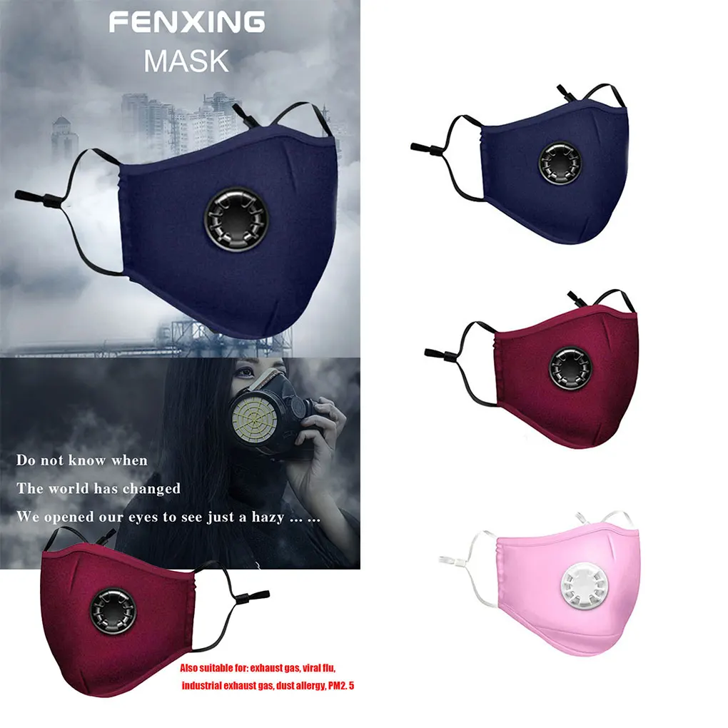 

PM2.5 Masks Unisex Cotton Breath Valve PM2.5 Mouth Mask Anti-Dust Anti Pollution Mask Cloth Activated Carbon Filter Respirator