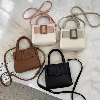 

women's bag for woman Brand Original Design Texture Handbag 2020 New Fashion Contrast Shoulder Messenger Bag Simple Square Bag
