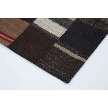 

170x240 Cm Brown Handmade Rugs Patchwork Rug-6x8 Ft