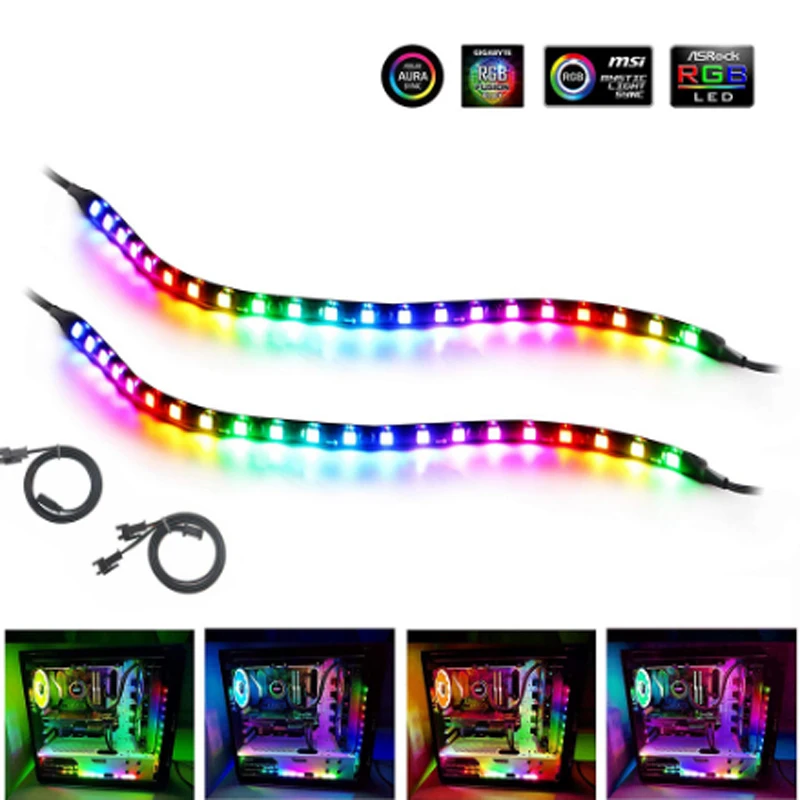 

DC5V WS2812b LED Strip PC for ASUS Aura SYNC MSI Mystic Light GIGABYTE RGB Fusion2.0 5V 3Pin Header on Motherboard Sync light