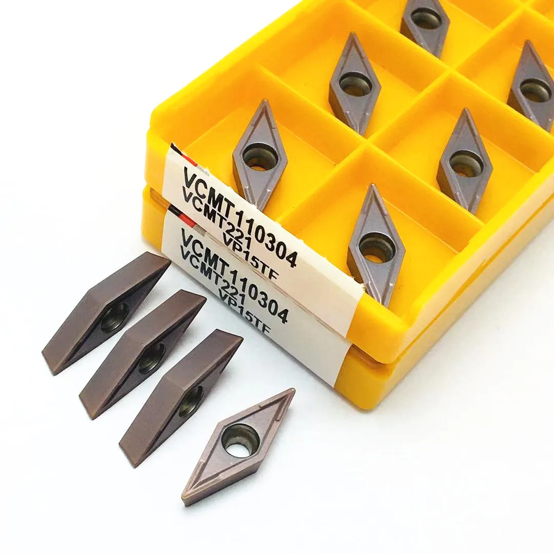 VCMT110304 VP15TF High-quality carbide inserts Built-in turning tools VCMT 110304 metal lathe parts tools CNC turning inserts 16er 0 75 1 00 1 25 1 5 2 0 3 00 iso bma high quality threading inserts turning tools for indexable tungsten carbide