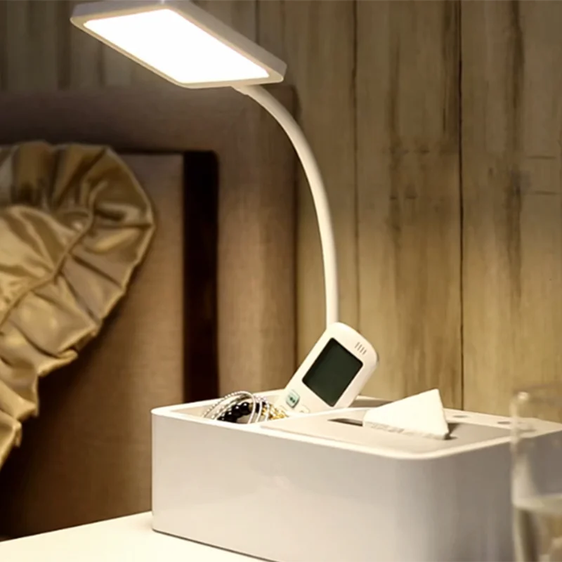 

5W 32 LED Table Light Eye Protect Stepless Dimmable USB Rechargeable Desk Lamp Adjustable Bedroom Lighting with Pen Stand