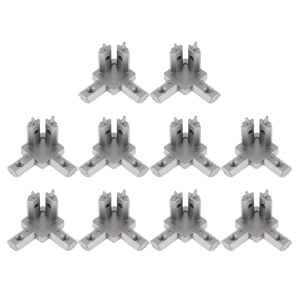 10pcs Aluminum Profile 2020 Series Extrusion 3-way Corner Joint Connector