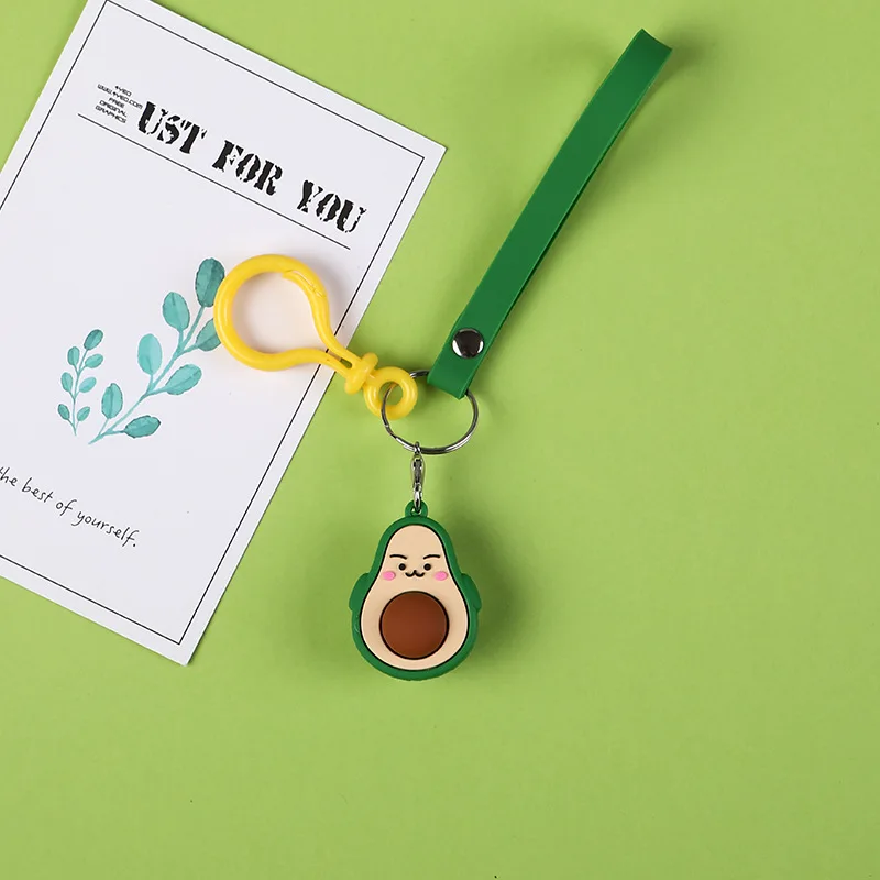 Креативный милый брелок авокадо мультфильм фрукты ПВХ сумка для ключей подвеска автомобиль брелок аксессуары для мужчин или женский брелок - Цвет: 1
