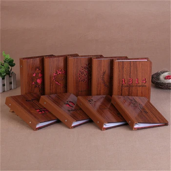 

6 Inch Wood DIY Interstitial Album Black Sheet Handmade Love Theme Kids Scrapbook Cute Photo Album Wedding Anniversary Gift